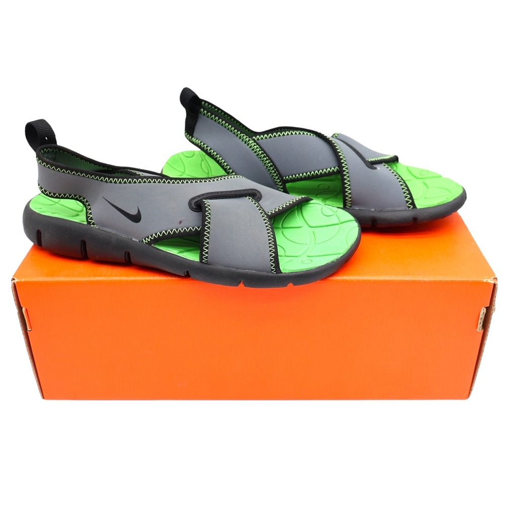 Nike Sunray VIII GS/PS Sandals 3Y Grey Green Black Water Shoes 314616-001 NEW